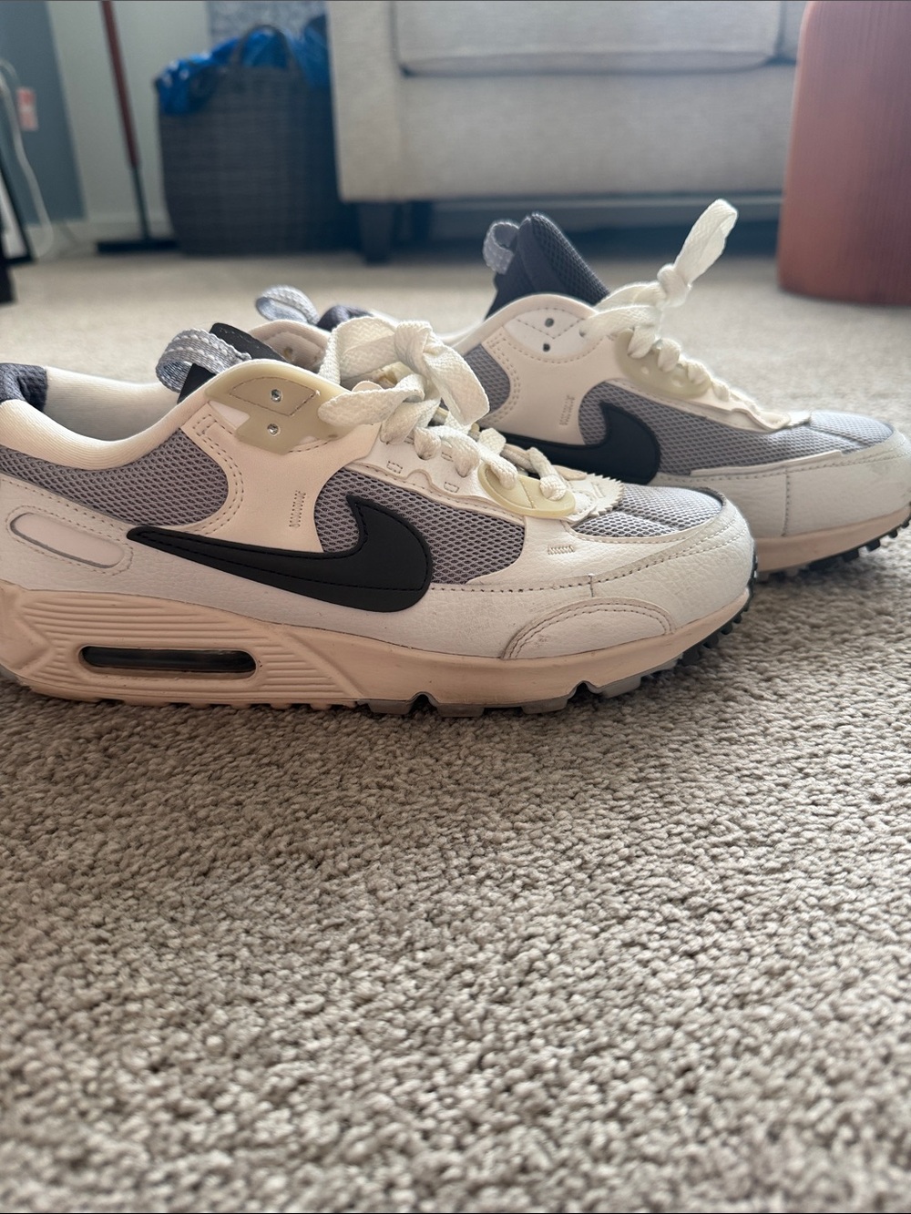 Nike Air Max White and Gray Sneakers